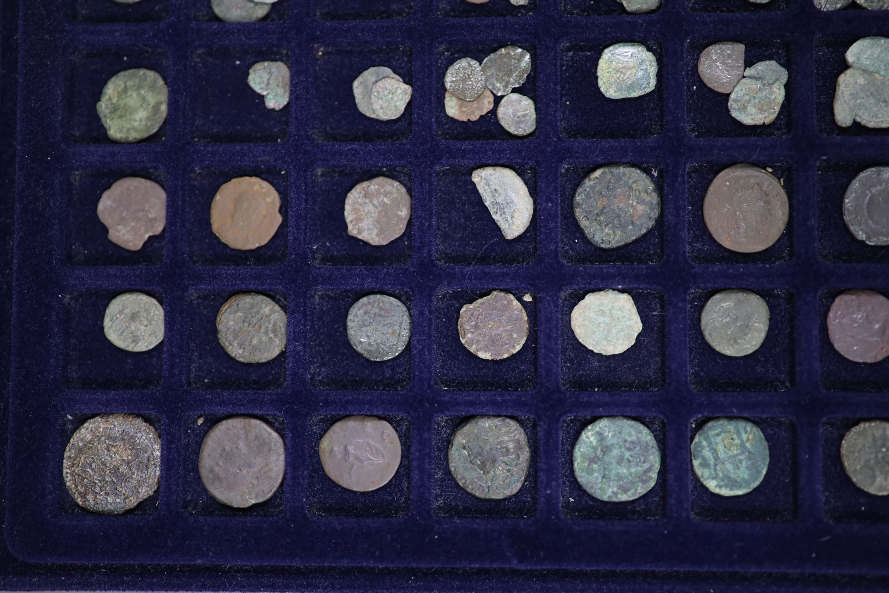 A large collection of Roman AE coinage found in Sussex, including fragments